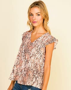 Blusa Clásica Sin Mangas De Corte A En Tela De Chifon Estampado Animal  Print Con Color Rosado (B0167) | Rengela.com
